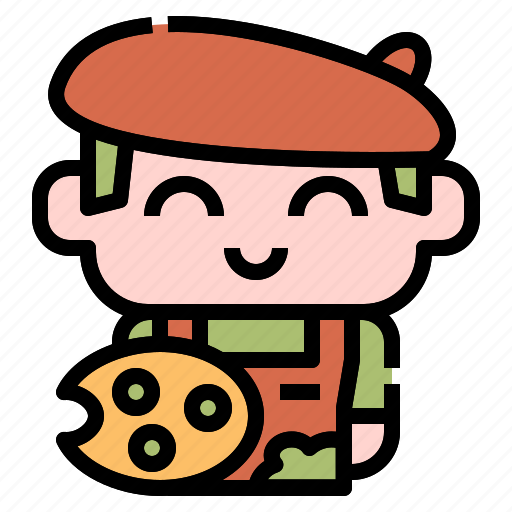 Artist, painter, kid, boy, man, occupation, costume icon - Download on Iconfinder