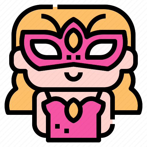 Carnival, mask, costume, party, kid, girl, woman icon - Download on Iconfinder
