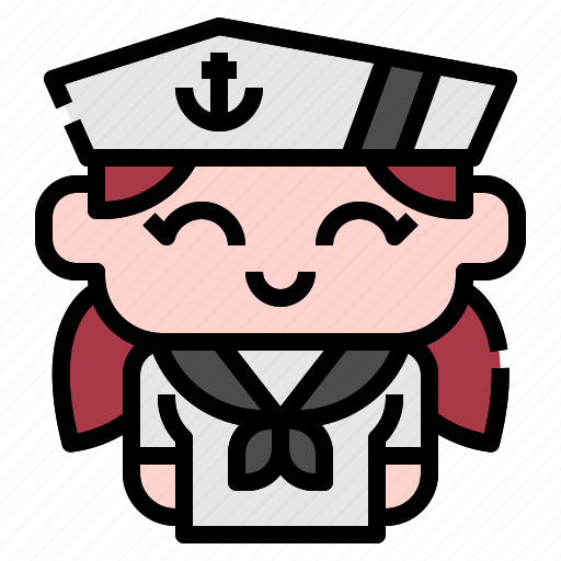 Seaman, navy, sailor, kid, girl, woman, occupation icon - Download on Iconfinder