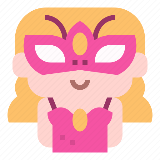 Carnival, mask, costume, party, kid, girl, woman icon - Download on Iconfinder