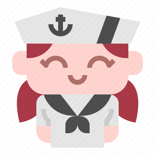 Seaman, navy, sailor, kid, girl, woman, occupation icon - Download on Iconfinder