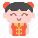 china, girl, user, avatar, kid, costume