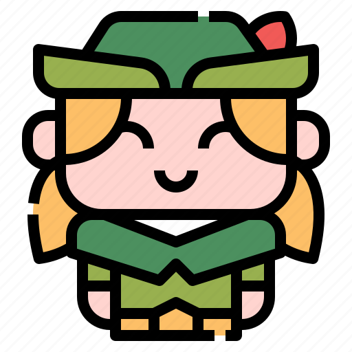Woman, user, avatar, cartoon, characters, fantasy, robin hood icon - Download on Iconfinder