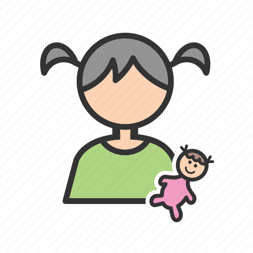 Baby, child, doll, dolls, happy, home, playing icon - Download on Iconfinder