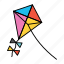 kite, toy, game, ribbon, flying toy, diamond kite, thread 