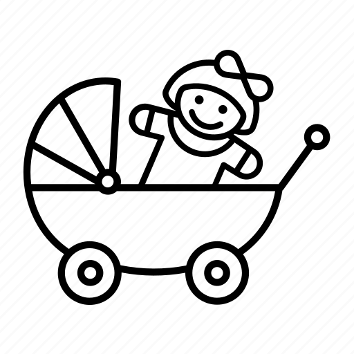 Baby carriage, carriage, childhood, doll, kids, kids toys, toys icon - Download on Iconfinder