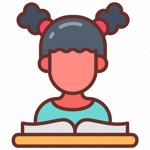 Reading, version, study, reader, girl icon - Download on Iconfinder