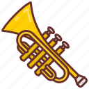 trumpet, horn, bugle, tout, ballyhoo