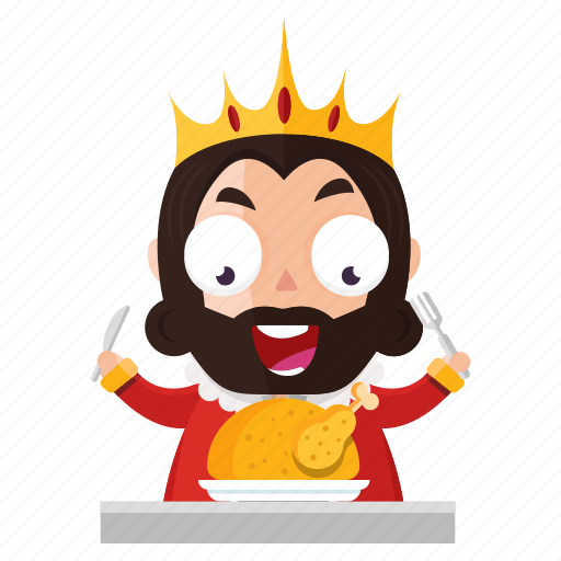Emoji, emoticon, food, king, meal, sticker icon - Download on Iconfinder