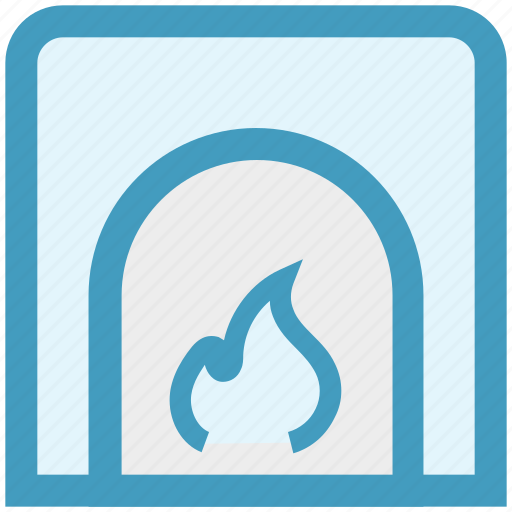 Fire, fire place, heat, home, house, kitchen, warm icon - Download on Iconfinder