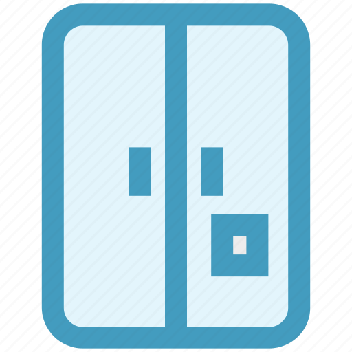 Double door fridge, electronics, freezer, home appliance, refrigerator icon - Download on Iconfinder