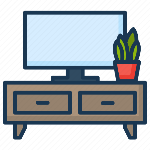 Commode, furnishing, furniture, screen, television, tv icon - Download on Iconfinder