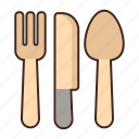 fork, spoon, and, knife