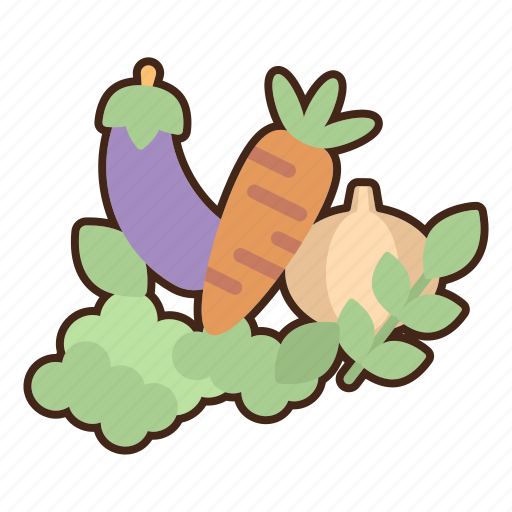 Vegetables, organic, carrot, onion, herbs, eggplant icon - Download on Iconfinder