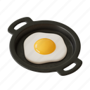 fried, egg, pan, food, cooking 