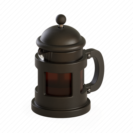 French press, coffee, beverage 3D illustration - Download on Iconfinder