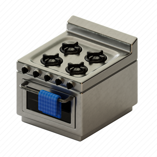 Stove, kitchen, cooking, oven 3D illustration - Download on Iconfinder