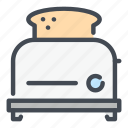 appliance, bread, cook, eat, household, kitchen, toaster