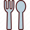 clutery, eating, fork, set, spoon, utensil
