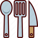 cookware, knife, spatula, spoon, turning, utensil