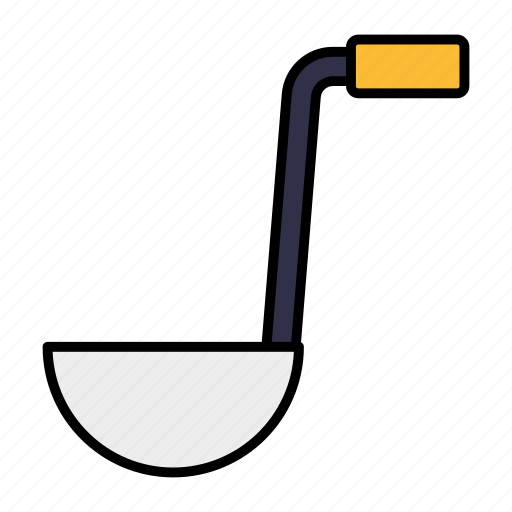 Ladle, soup, stainless steel, wooden handle, wok, hot food, kitchen utensil icon - Download on Iconfinder