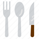 food, fork, kitchen, knife, restaurant, spoon, steak