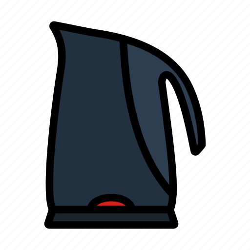 Kettle, kitchen, electric, handle, water, drink, lineart icon - Download on Iconfinder