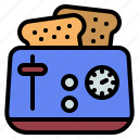 kitchen, toaster, bread, toast, breakfast, cooking