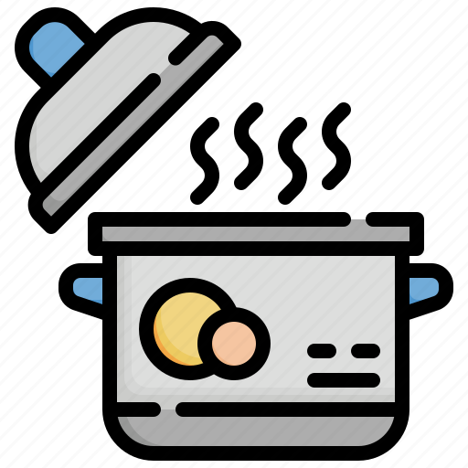 Pot, cooking, boil, kitchenware, boiling icon - Download on Iconfinder