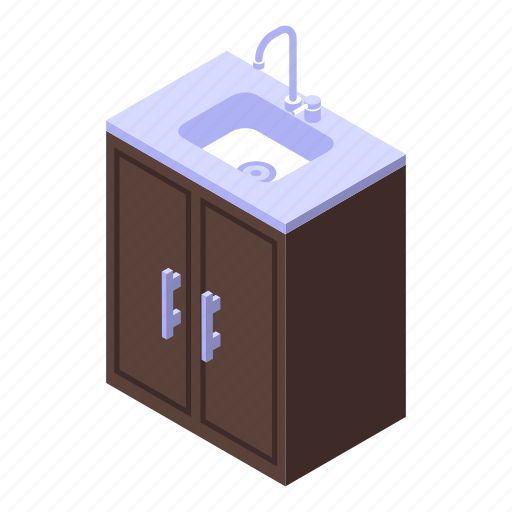 Kitchen, sink, furniture, isometric icon - Download on Iconfinder