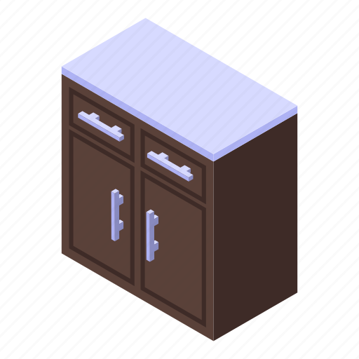Kitchen, cook, furniture, isometric icon - Download on Iconfinder