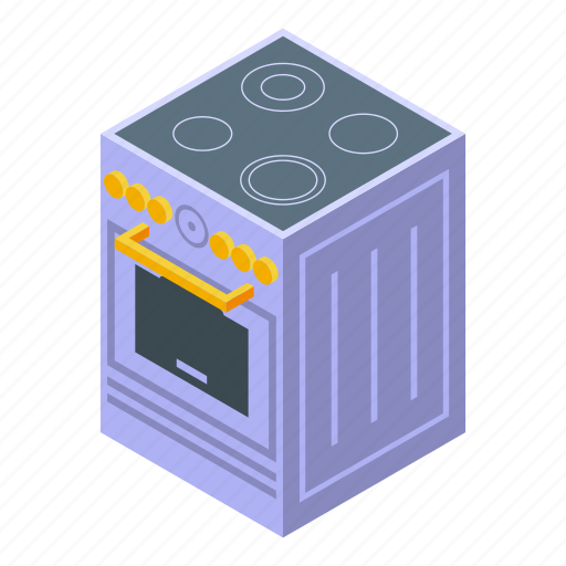 Kitchen, induction, stove, isometric icon - Download on Iconfinder