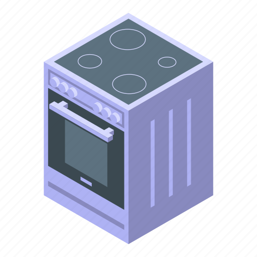 Kitchen, induction, oven, isometric icon - Download on Iconfinder