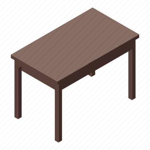 Kitchen, wood, table, isometric icon - Download on Iconfinder