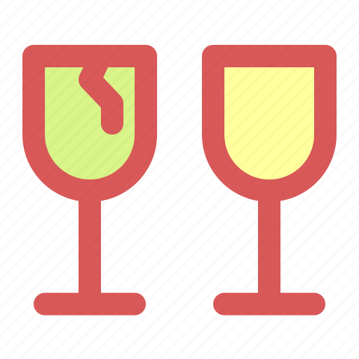 Crack, glass, juice, two, wine icon - Download on Iconfinder