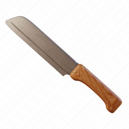 Knife, metal, kitchen, cook, wood, steel, dinner 3D illustration - Download on Iconfinder
