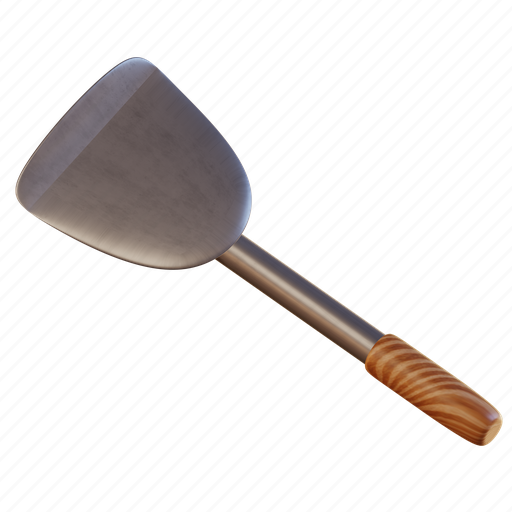 Spatula, metal, kitchen, cook, wood, steel, dinner 3D illustration - Download on Iconfinder