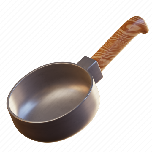Pan, metal, kitchen, cook, wood, steel, dinner 3D illustration - Download on Iconfinder