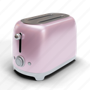 bread, toaster, kitchen, electronic, tool, object, utensil, cook 