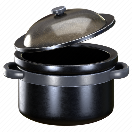 Stainless, pot, kitchen, cook, pan, saucepan, cooking 3D illustration - Download on Iconfinder