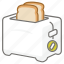 appliance, electric, kitchen, maker, toast, toaster 