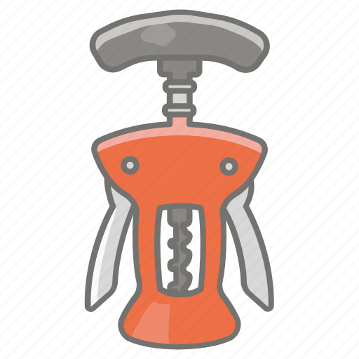Bottle, cork, corkscrew, opener, screw, wine, wing icon - Download on Iconfinder