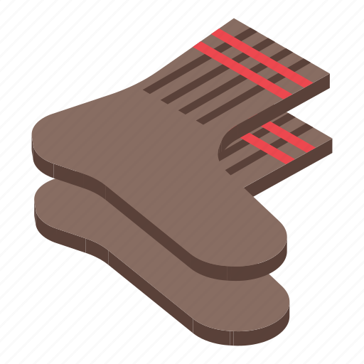 Knitted, socks, isometric icon - Download on Iconfinder