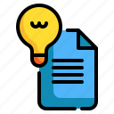 document, report, bulb, knowledge, file 