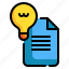 document, report, bulb, knowledge, file 