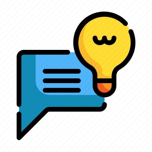 Talk, speech, bulb, knowledge, light, chat, idea icon - Download on Iconfinder