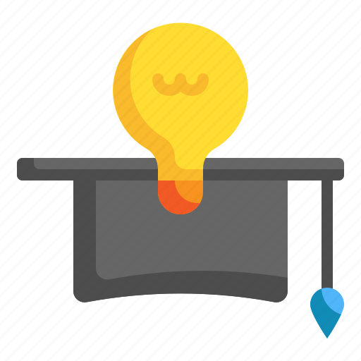 Hat, education, bulb, knowledge, learning, student icon - Download on Iconfinder