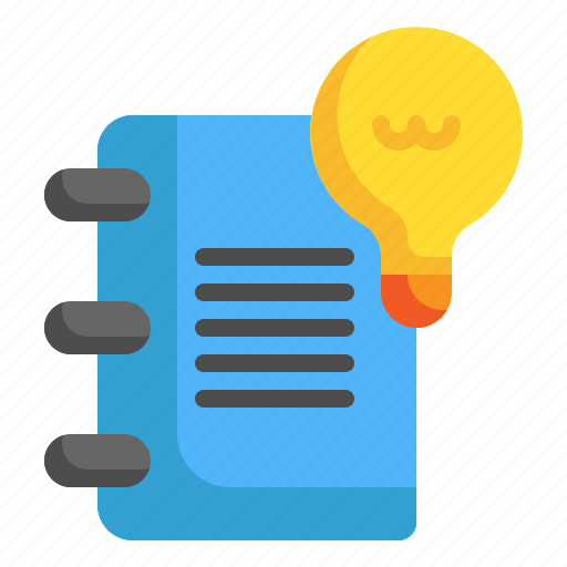 Notebook, bulb, knowledge, learning, education, light icon - Download on Iconfinder