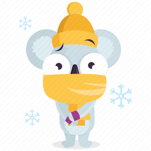Cold, emoji, emoticon, koala, smiley, sticker icon - Download on Iconfinder