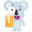beer, drink, emoji, emoticon, koala, smiley, sticker 